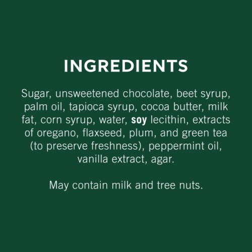 Ghirardelli® Dark Chocolate Mint Squares Perspective: back