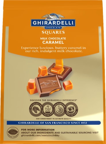 Ghirardelli® Milk Chocolate Caramel Squares Perspective: back
