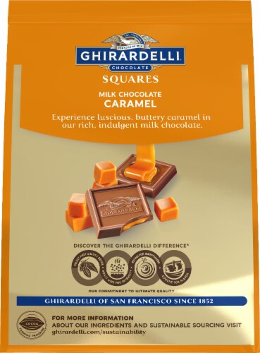Ghirardelli® Milk Chocolate Caramel Squares Perspective: back