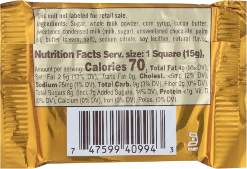 Ghirardelli Milk Chocolate Caramel Squares Perspective: back
