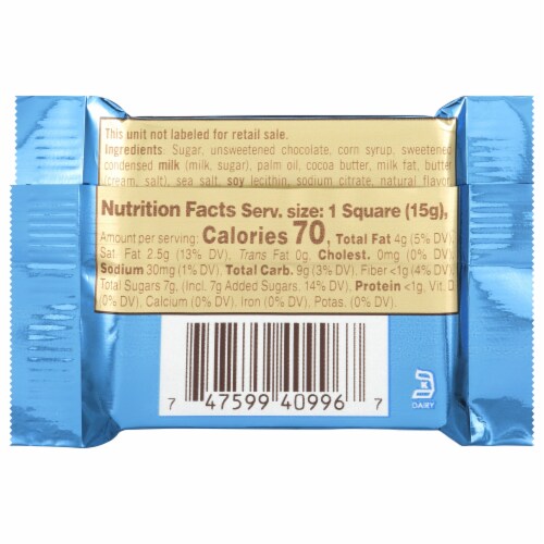Ghirardelli® Dark Chocolate Sea Salt Caramel Squares Perspective: back