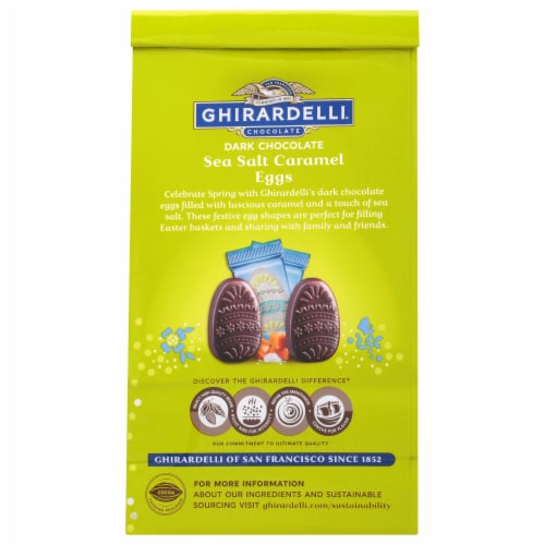 Ghirardelli Dark Chocolate Sea Salt Caramel Eggs Perspective: back