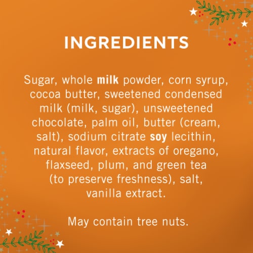 Ghirardelli® Milk Chocolate Caramel Squares Holiday Candy Bag Perspective: back