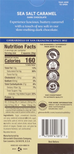 Ghirardelli® Sea Salt Caramel Dark Chocolate Squares Perspective: back