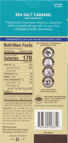 Ghirardelli® Sea Salt Caramel Milk Chocolate Squares Perspective: back