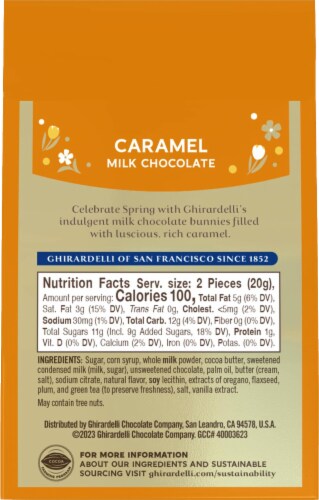 Ghirardelli® Milk Chocolate Caramel Bunnies Perspective: back