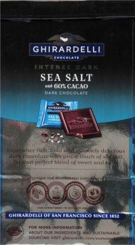 GHIRARDELLI Sea Salt with 60% Cacao Dark Chocolate Perspective: back