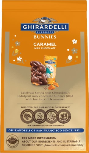 GhirardelliÂ® Milk Chocolate Caramel Bunnies Easter Candy Perspective: back