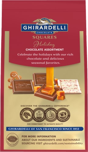 Ghiradelli® Assorted Chocolate Squares Holiday Candy Bag Perspective: back