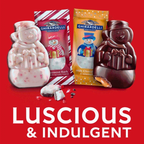 Ghirardelli® Holiday Chocolate Snowmen Perspective: back