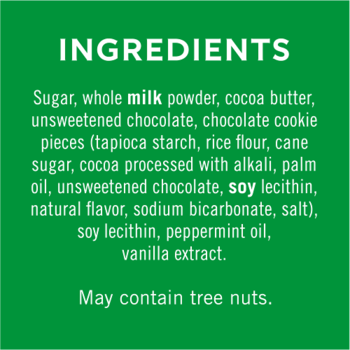 Ghirardelli® Milk Chocolate Mint Cookie Chocolates Perspective: back