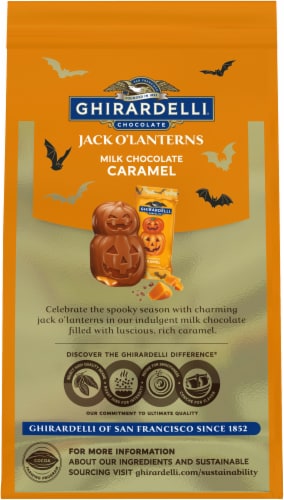 Ghirardelli® Milk Chocolate Caramel Jack O'Lanters Perspective: back