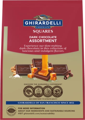 Ghirardelli® Dark Chocolate Assorted Squares Candy Bag Perspective: back