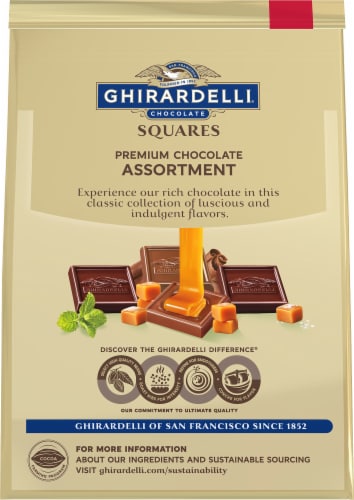 Ghirardelli® Premium Chocolate Assorted Squares Candy Bag Perspective: back