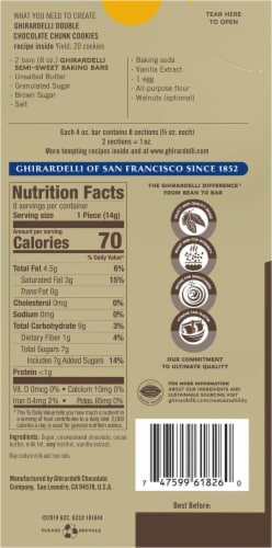 Ghirardelli® Premium Baking Bar Semi-Sweet Chocolate Perspective: back