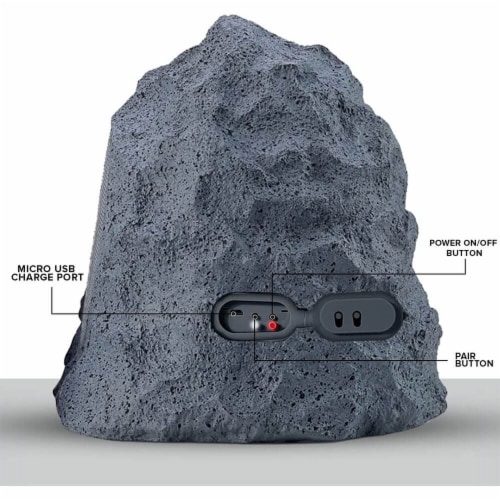 iHome IHRK400PR Wireless Outdoor Rechargeable Stereo Rock Speakers Pair