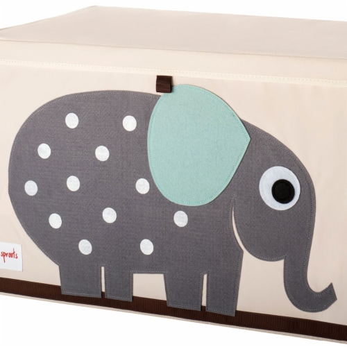 3 Sprouts Kids Toy Chest - Storage Trunk for Boys and Girls Room, Elephant Perspective: back