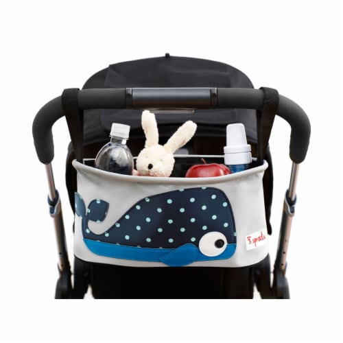 3 Sprouts Universal Stroller Organizer - Baby Jogger Caddy with Cup Holder, Whale Perspective: back