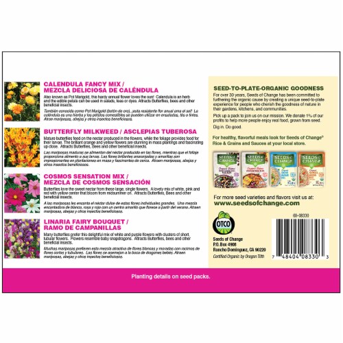 Seeds of Change® Organic Garden Collection Butterfly Garden Seed Packets Perspective: back