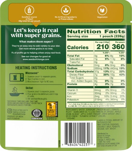 Seeds of Change™ Organic Super Grains Indian Style Perspective: back