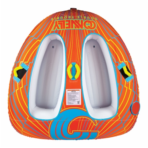 Connelly Double Trouble 2 Rider Inflatable Boat Towable Water Inner Tube, Orange Perspective: back