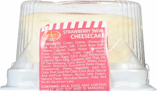 Junior's® Little Fella Strawberry Swirl Cheesecake Perspective: back