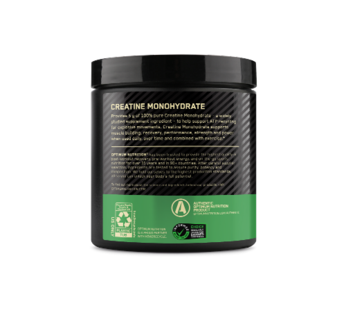 Optimum Nutrition Unflavored Micronized Creatine Powder Perspective: back