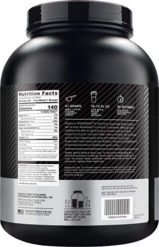 Optimum Nutrition® Platinum Hydrowhey® Turbo Chocolate Protein Powder Drink Mix Perspective: back