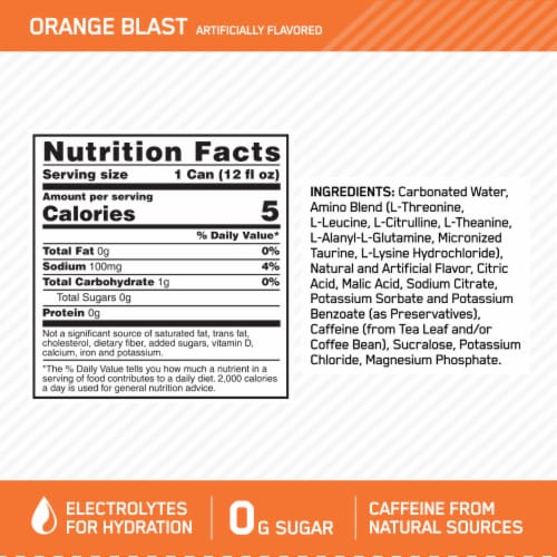 Optimum Nutrition Essential Amin.o Energy Orange Blast Perspective: back