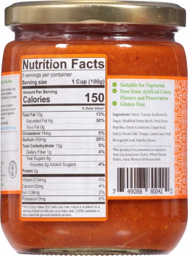 India’s Nature™ Vegan Mild Butter Chicken Masala Simmer Sauce Perspective: back