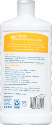 ECOS® Lemon Cream Cleanser Heavy Duty Scrub & Polish Perspective: back