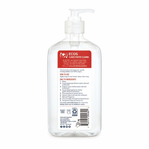 ECOS® Orange Blossom Hypoallergenic Hand Soap Perspective: back