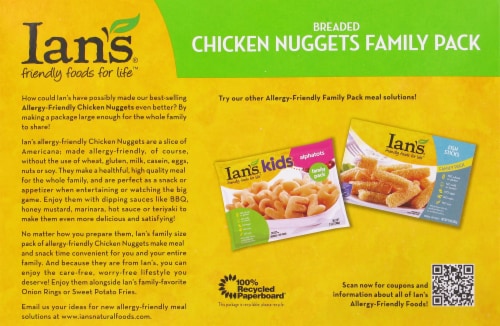 Ian's® Breaded Chicken Nuggets Family Pack Perspective: back