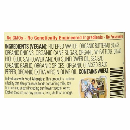 Amy's - Organic Low Sodium Butternut Squash Soup - Case of 12 - 14.1 oz. Perspective: back