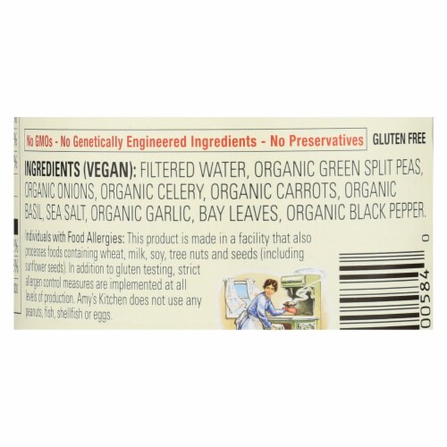 Amy's - Organic Low Salt Split Pea Soup - Case of 12 - 14.1 oz. Perspective: back