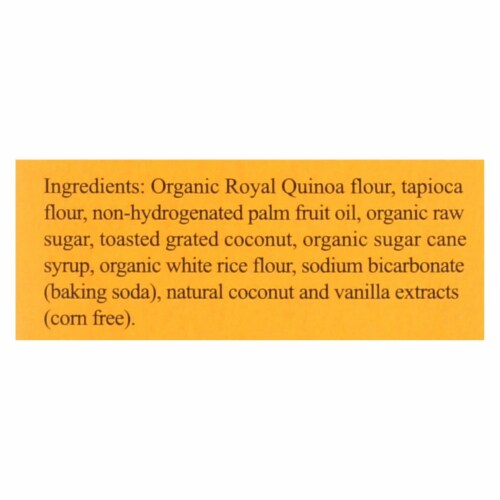 Andean Dream Gluten Free Quinoa Cookies Coconut - Case of 6 - 7 oz. Perspective: back