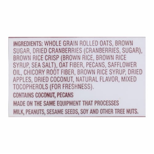 Whole Grain Rolled Oats with Tart Cranberries and Crunchy Pecans - Case of 6 - 11 oz. Perspective: back
