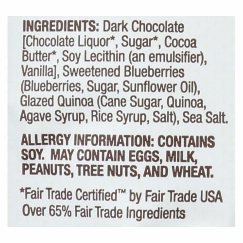 Bark Thins Snacking Dark Chocolate - Blueberry with Quinoa Crunch - Case of 12 - 4.7 oz. Perspective: back