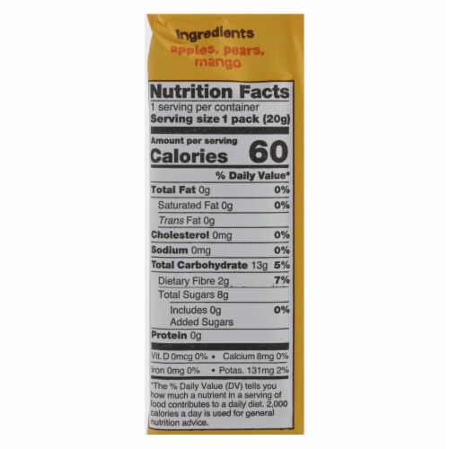 Bear Real Fruit Roll Yoyo - Mango - Case of 6 - 3.5 oz. Perspective: back