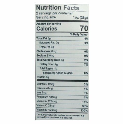 Brad's Plant Based - Crunchy Kale - Original - Case of 12 - 2 oz. Perspective: back