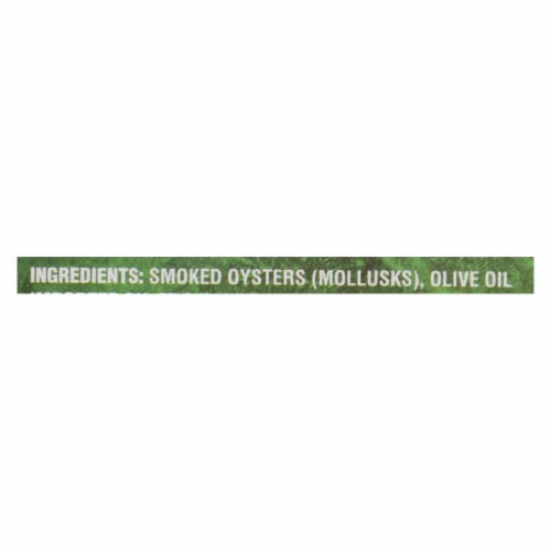 Crown Prince Oysters - Naturally Smoked in Pure Olive Oil - 3 oz - case of 18 Perspective: back