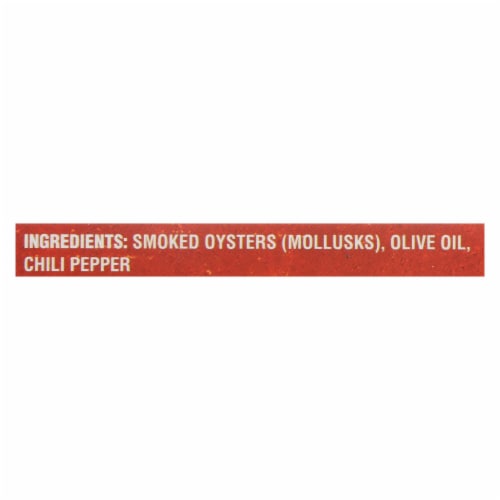 Crown Prince Oysters - Smoked with Red Chili Pepper - Case of 18 - 3 oz. Perspective: back