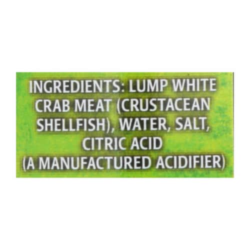 Crown Prince Crab Meat - Fancy White Lump - Case of 12 - 6 oz. Perspective: back
