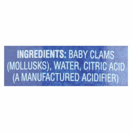 Crown Prince Clams - Boiled Baby Clams In Water - Case of 12 - 10 oz. Perspective: back