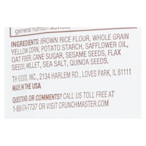 Crunchmaster - Multigrn Cracker Sea Salt - Case of 12 - 4 oz. Perspective: back