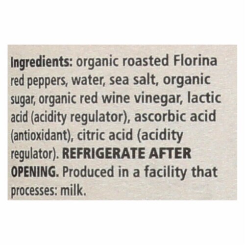 Divina, Organic Fire Roasted Sweet Peppers  - Case of 6 - 16.2 oz. Perspective: back