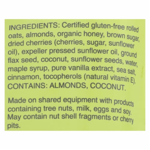 Jessica's Gluten-Free Almond Cherry Granola  - Case of 12 - 11 oz. Perspective: back
