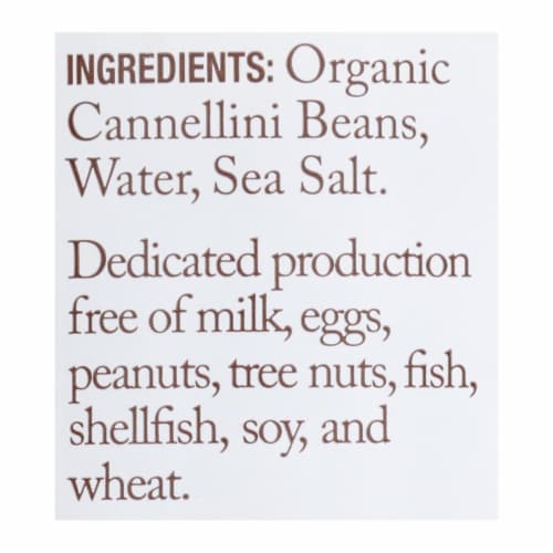Jovial - 100 Percent Organic Cannellini Beans - Case of 6 - 13 oz. Perspective: back
