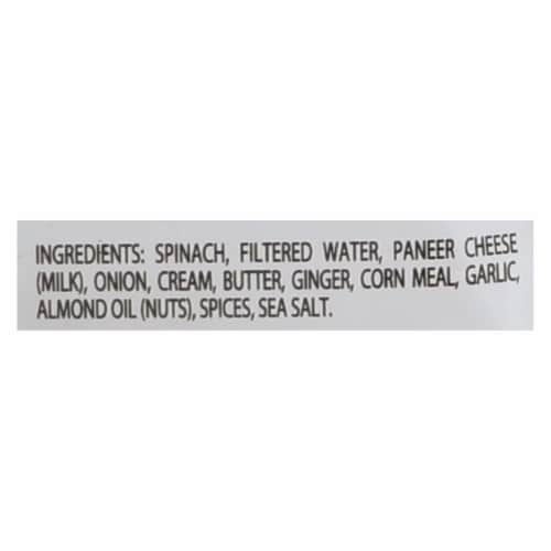 Jyoti Cuisine India Saag Paneer - Case of 6 - 10 oz. Perspective: back