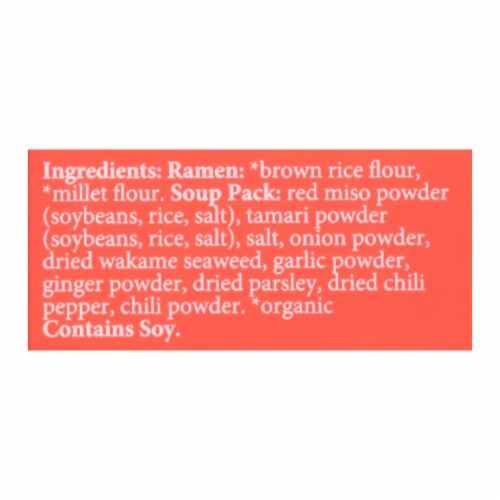 Lotus Foods Ramen - Organic - Millet and Brown Rice - with Miso Soup - 2.8 oz - case of 10 Perspective: back